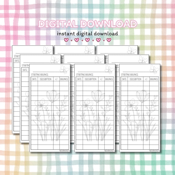 Minimalist Cash Envelope Tracker Inserts | Printable PDF Cash Trackers | Expense Trackers