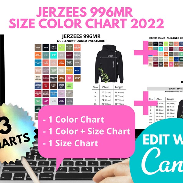 Jerzee Nublend Hoodie Size Chart - Etsy