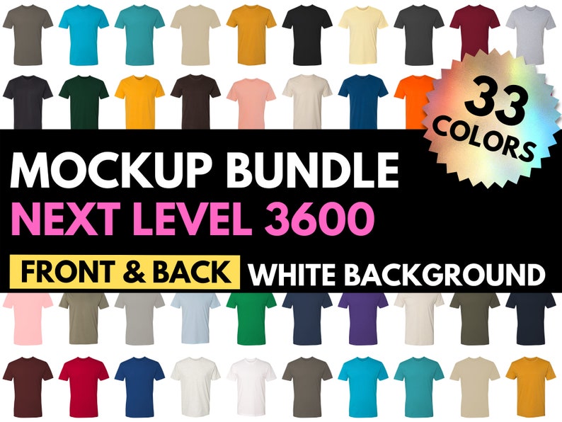 Next Level 3600 Mockup Bundle NL3600 Tshirt Cotton Short - Etsy