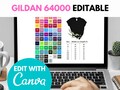 Gildan 64000 Color Chart, Size Chart, Gildan 64000, Editable Gildan Color Guide, Crewneck Sweatshirt, Size Chart 64000, G64000 Color, G640 product logo