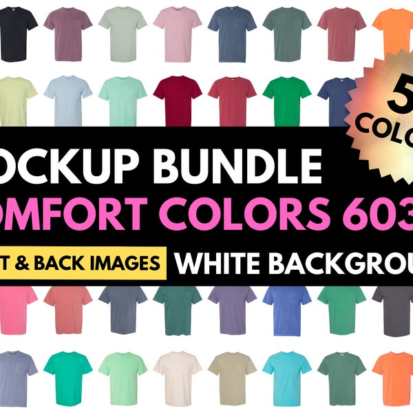 Comfort Colors 6030 Mockup Bundle, C6030 Mock up, Garment Dyed Heavyweight Pocket T-Shirt, 6030 Mock up, Shirt mockup, Design Template