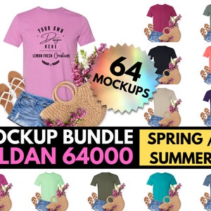 Gildan Softstyle, Tshirt Mockup Bundle, Gildan 64000, Mock Up Bundle, Gildan 64000 All Colors, Spring Summer, Mockup Bundle, Shirt Mockup