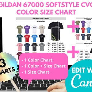 Gildan 67000 Size Chart, Color Chart, Gildan 67000, Gildan G670 Size ...