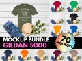 Gildan Mockup Bundle, Gildan 5000, G5000, Mock Up White Background, Shirt Colors, Mock-up Men's Unisex, Design Template,Tshirt Mockup Bundle product logo