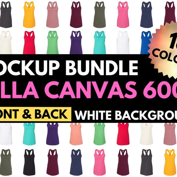 Bella Canvas 6008, Bella Canvas Mockup Bundle, BC6008, Mock Up Tanktop, Racerback Tank, Womens Tank Top, Mock-up Colors, Design Template