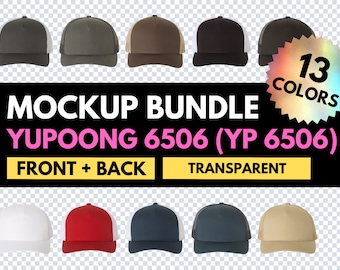 YP 6506, Yupoong 6506, Mockup Bundle, Cap Mockup, Retro Trucker Cap, Transparent Mockup, Mock-up Cap, Design Template, Baseball Hat Mockup