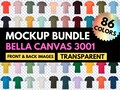 Bella Canvas Mockup Bundle, Bella Canvas 3001, BC3001 Mock Up, Transparent Mockup, Bella Canvas PNG, Mock-up Design Template Tshirt Mockup product logo