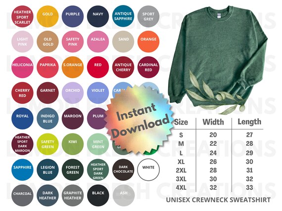 Gildan 18000 best sale colors