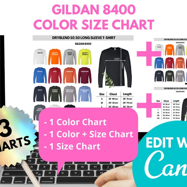 Gildan 8400 Color Chart Etsy