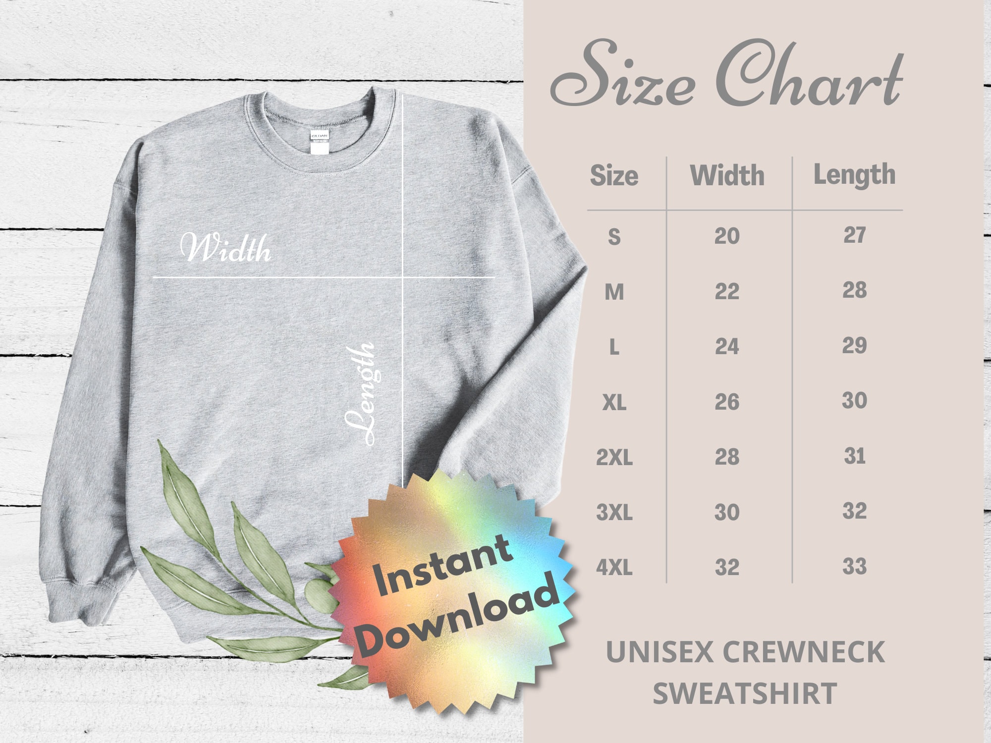 Gildan 18000 Size Chart Gildan 1800 G180 Sweatshirt Size | Etsy