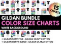 Gildan Size Chart, Gildan Color Chart, Gildan Bundle, Gildan 18000, 5000, 64000, Size Chart Template, Size Chart Bundle, Gildan Color Chart product logo