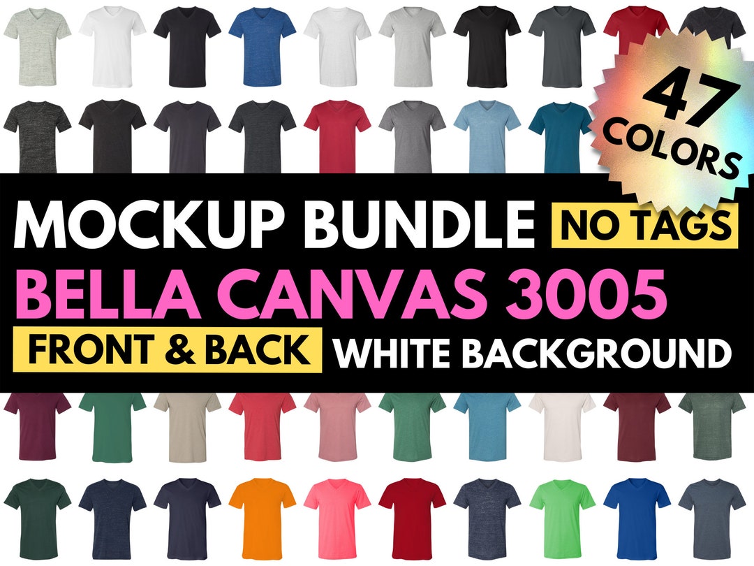 Bella Canvas Mockup Bundle, Bella Canvas 3005, BC3005, Mock up Front ...