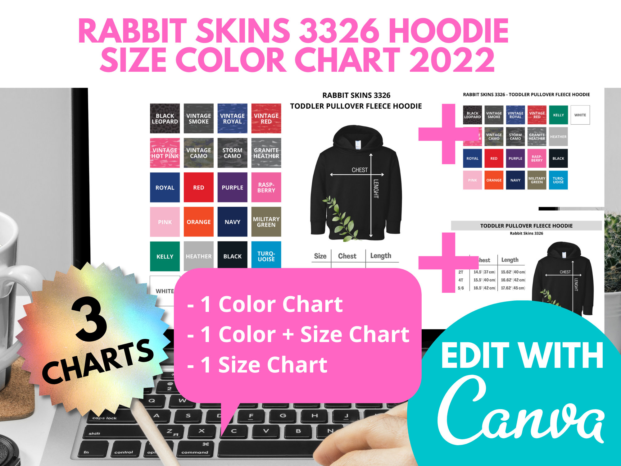 Rabbit Skins Color Chart Size Chart Rabbit Skins 3326 Etsy