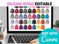 Gildan Color Chart, Gildan 18500, G18500, Editable Color Chart, Color Template, Hoodie Colors, Mock-up Hoodie, Canva Template, Tshirt Mockup product logo