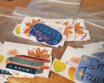 Themed Sticker Packs - Die cut vinyl stickers Mental Health, Faith, Christian, and Sunflower