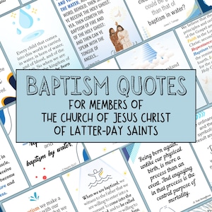 Citas SUD sobre el bautismo / Regalos de bautismo / Citas SUD imprimibles sobre el bautismo para niños y adultos / Primaria / Mujeres Jóvenes / Misioneros SUD