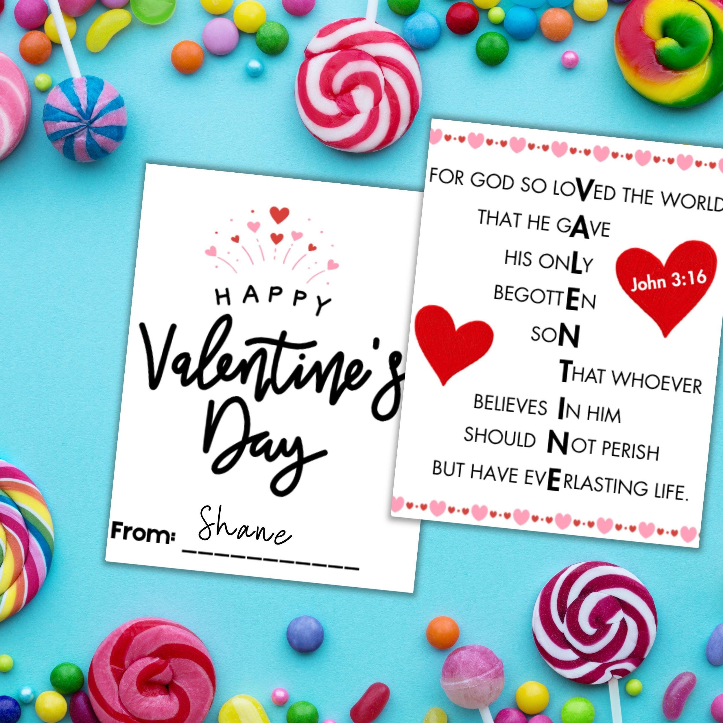 Printable Bible Verse Valentines for Kids | John 3:16 Valentine Cards ...