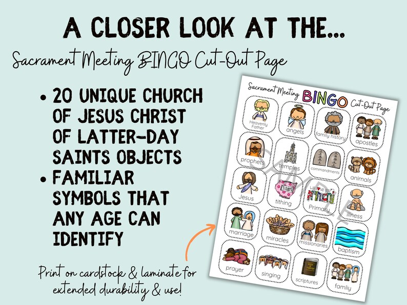 Sacrament Games | BINGO | LDS Games for Kids | Printable Church Bingo | Bible Games for Kids ...