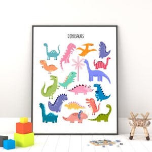 Printable Dinosaur Nursery Art | Dinosaur Print | Baby Boy Nursery Decor | Nursery Wall Art | Kids Room