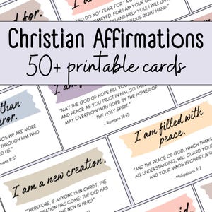 Oltre 50 carte di affermazione cristiana stampabili / Incoraggiamento con versetti biblici / Ispirazione quotidiana / Carte con versetti biblici / Carte delle Scritture / Carte RAOK