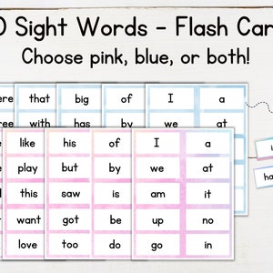 Flashcards de palavras visuais | Flashcards imprimíveis para crianças | Planilhas de aprendizagem para crianças | Palavras visuais do jardim de infância | Educação pré-escolar - 1ª série
