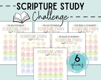 LDS Scripture Study Challenge | Printable 30 Day Scripture Study | Bible and Book of Mormon Verses and Stories | Scripture Reading Challenge