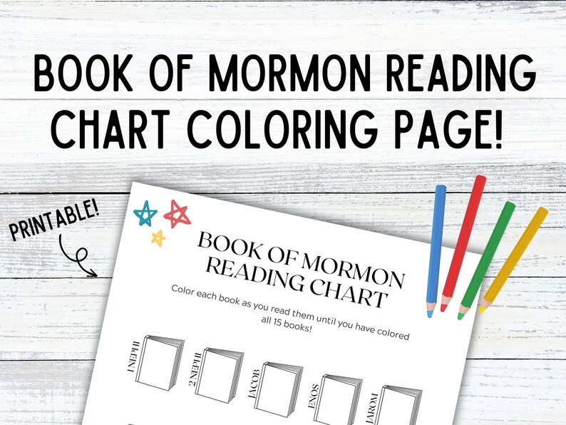 Book of Mormon Reading Chart Coloring Page | Printable Reading Chart ...