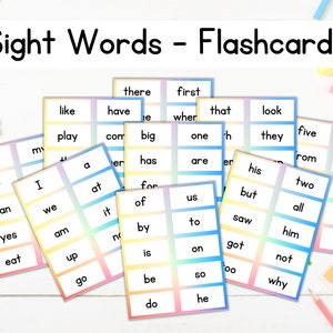 Flashcards de palavras visuais | Flashcards imprimíveis para crianças | Download digital de flashcards de palavras visuais | Planilhas de aprendizagem para crianças | Educacional