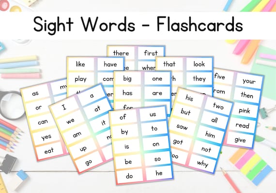 Sight Word Flashcards Printable Flashcards for Kids - Etsy