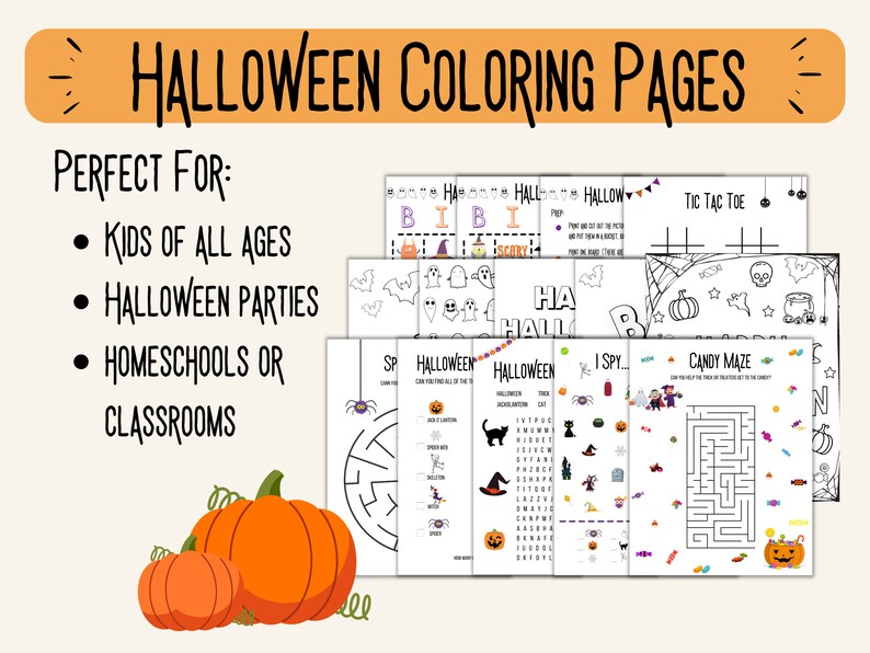 Halloween Activity Book for Kids | Halloween Coloring Pages | Childrens ...