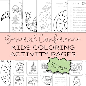 General Conference Coloring Pages for Kids | Oct 2025 | Church of Jesus Christ of Latter-day Saints | Matching Game | Kids Activity Pack