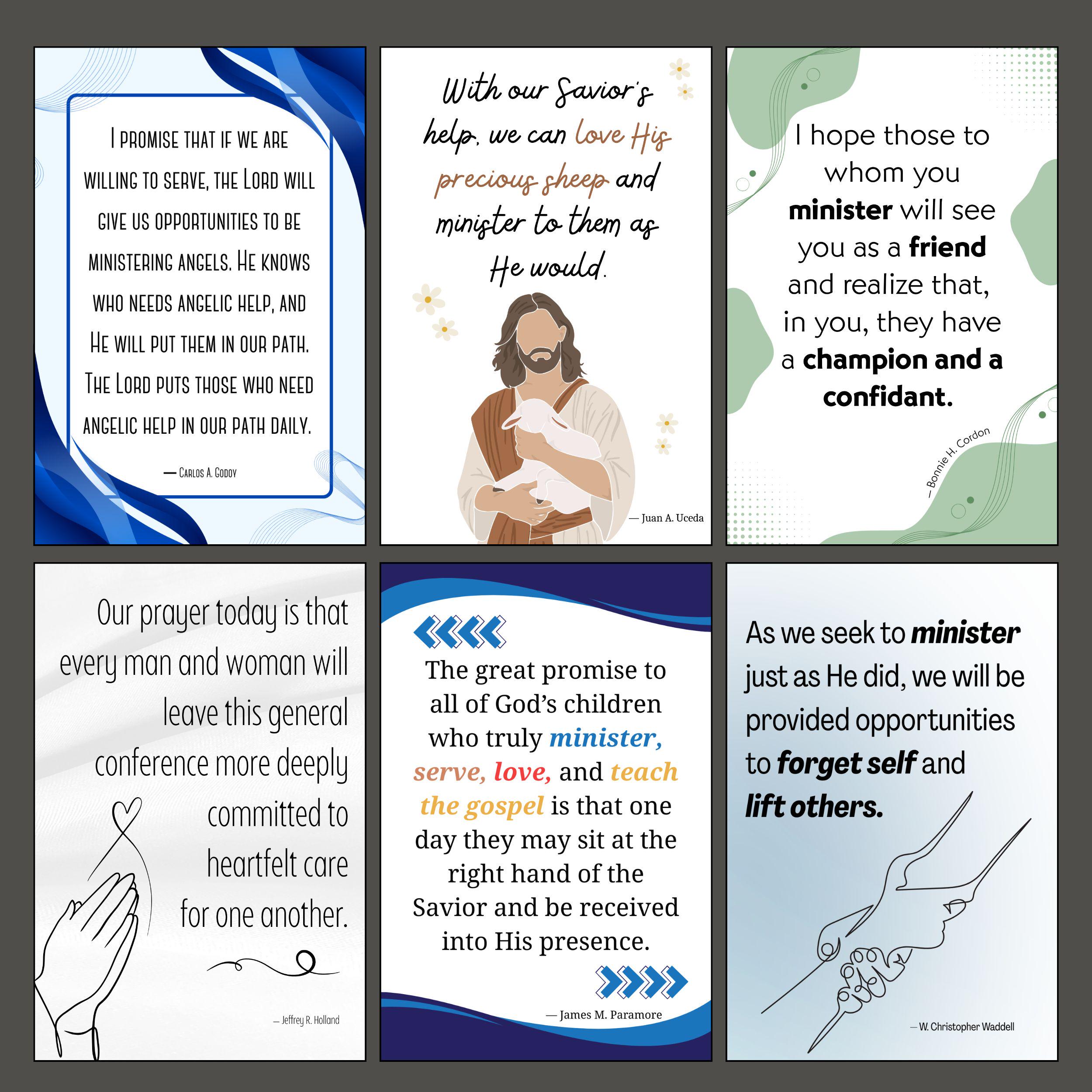 Printable LDS Ministering Quotes | Shareable Quote Cards | 15 Inspiring ...