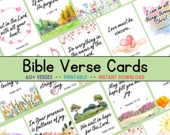 Inspirational Bible Verse Cards | Printable Scripture Cards | Prayer Board Cards | Bible Study | Affirmations Bible Quotes | Vision Board