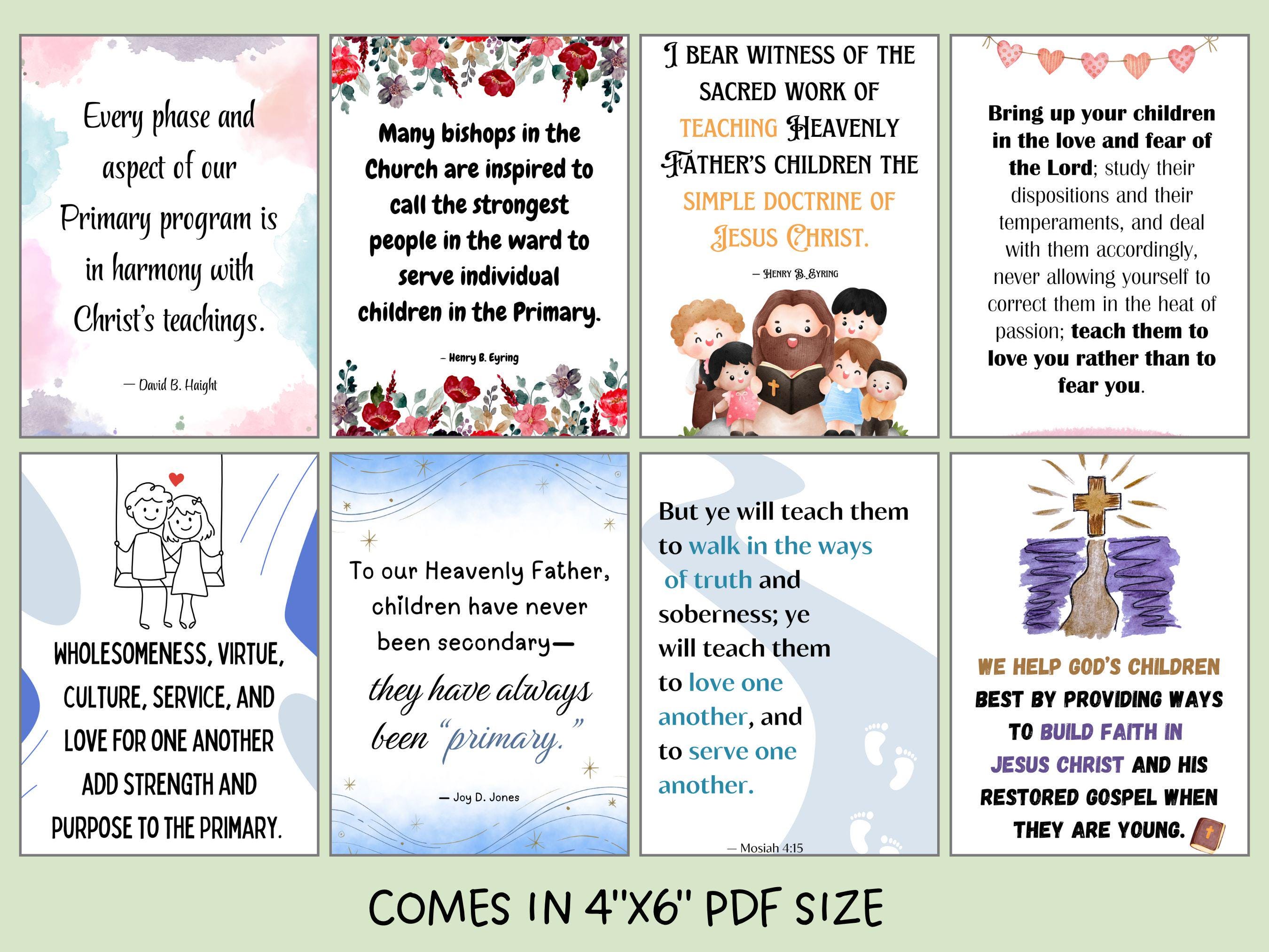 LDS Quotes for Primary Teachers | Printable Primary Cards | Printable ...