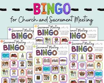 Sacrament Games | BINGO | LDS Games for Kids | Printable Church Bingo | Bible Games for Kids | Printable Bingo Cards | Book of Mormon Games