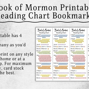 Book of Mormon Reading Chart Bookmark | Printable Bookmark for Book of ...