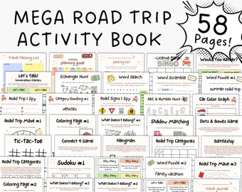 Road Trip Activity Printables | Travel Kid Games Bundle | Printable Summer Activities Pack | Road Trip Kit | Road Trip BINGO