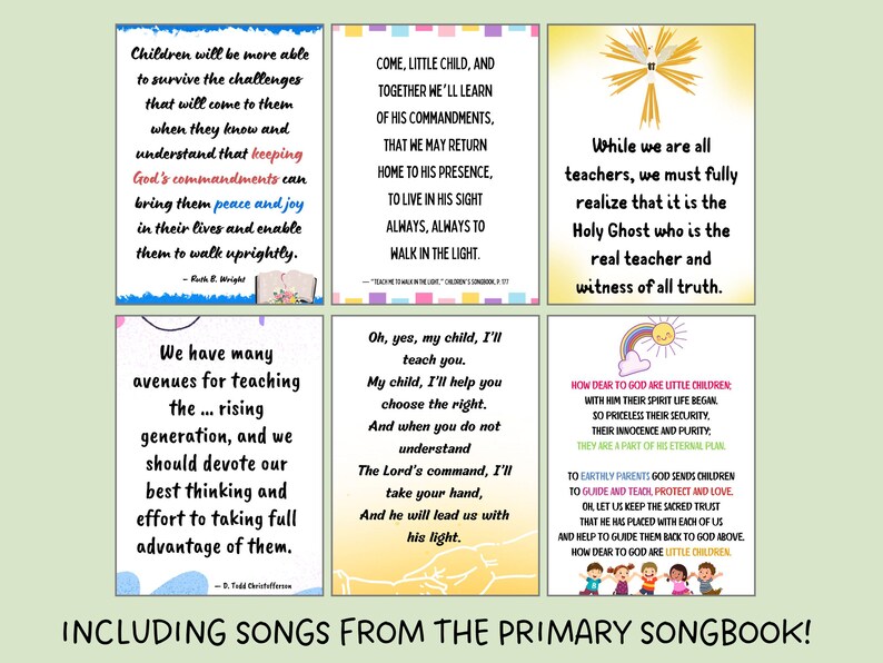 LDS Quotes for Primary Teachers | Printable Primary Cards | Printable ...