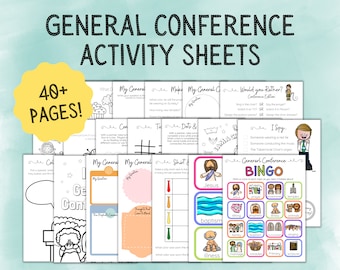 General Conference Oct 2025 Activities for Kids | LDS Conference Packet | Conference BINGO | General Conference Games | Coloring Pages
