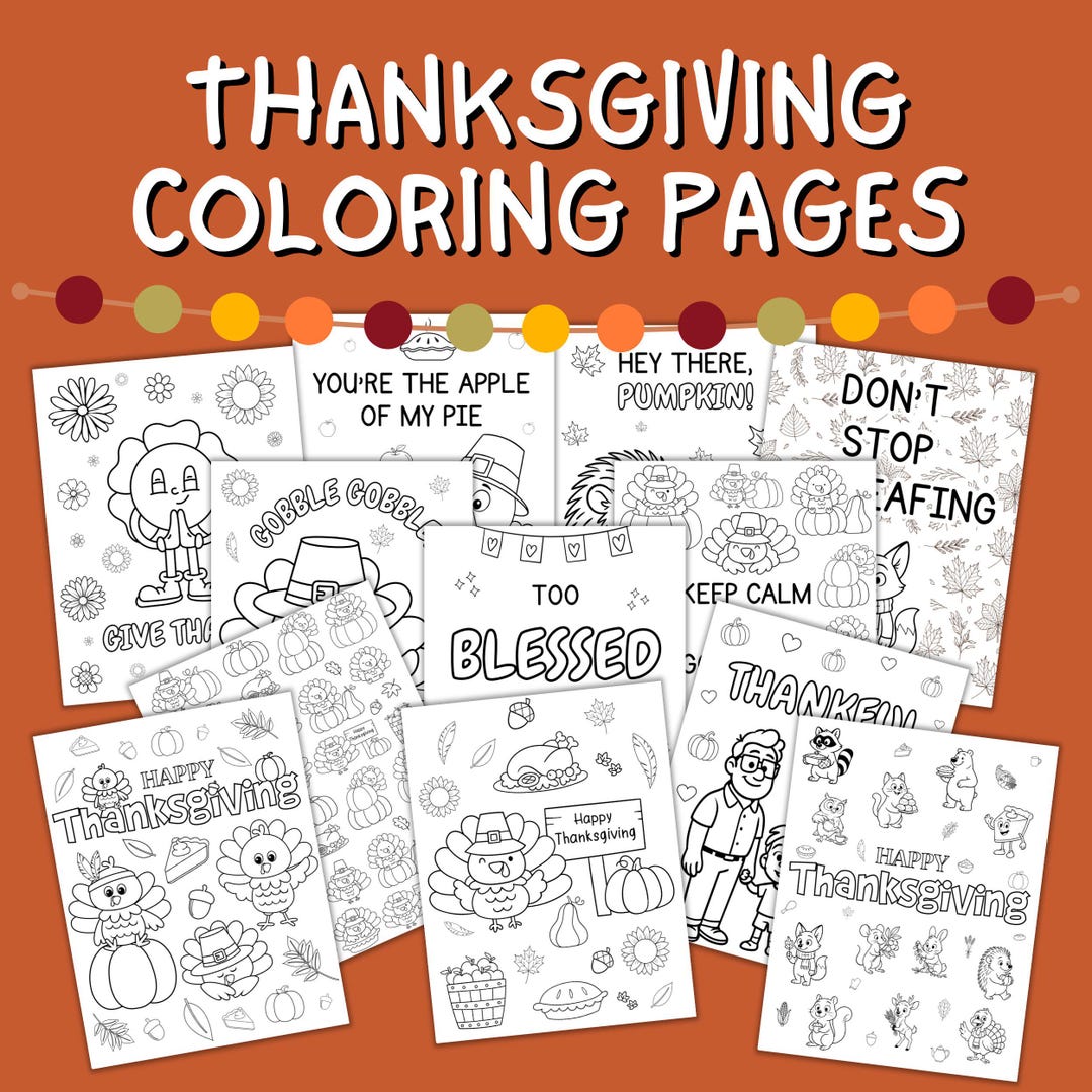 Printable Thanksgiving Coloring Pages – 15 Cute Fall Coloring Sheets ...