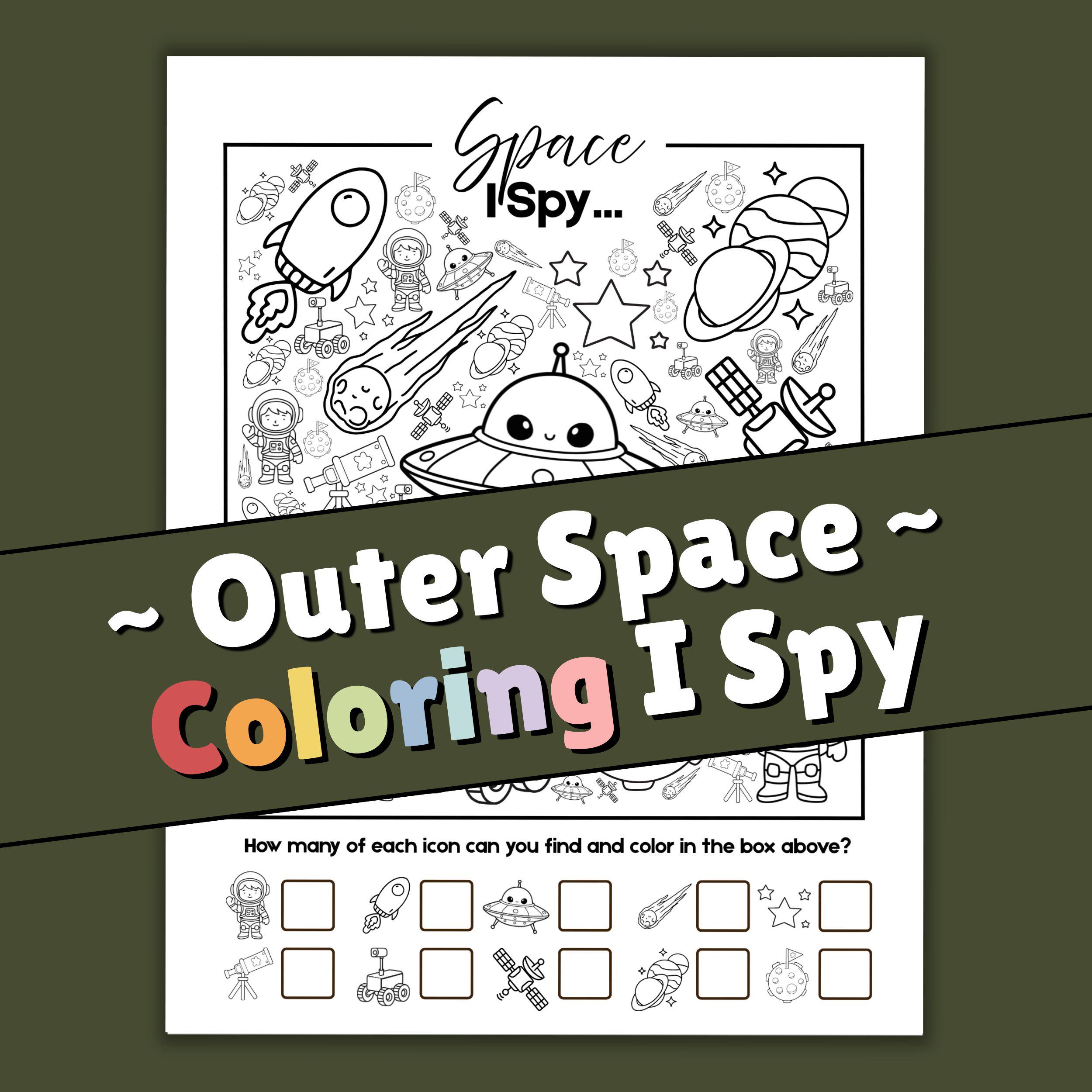 32 Blast Off Into Creativity: Fun Space Crafts for Kids 23 Printable Space I Spy Coloring Page for Kids Outer Space Seek & Find…