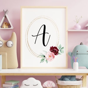 Floral Nursery Wall Decor Printable | Baby Girl Nursery Decor, Floral ...