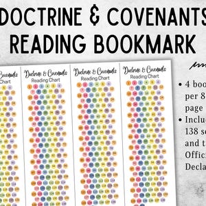 D&C Reading Chart Bookmark | Printable Bookmark for Doctrine and ...