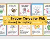 Printable Prayer Cards for Kids | 30 Emotions-Based Christian Prayers for Children, Perfect for Prayer Journals, Morning & Night Routines