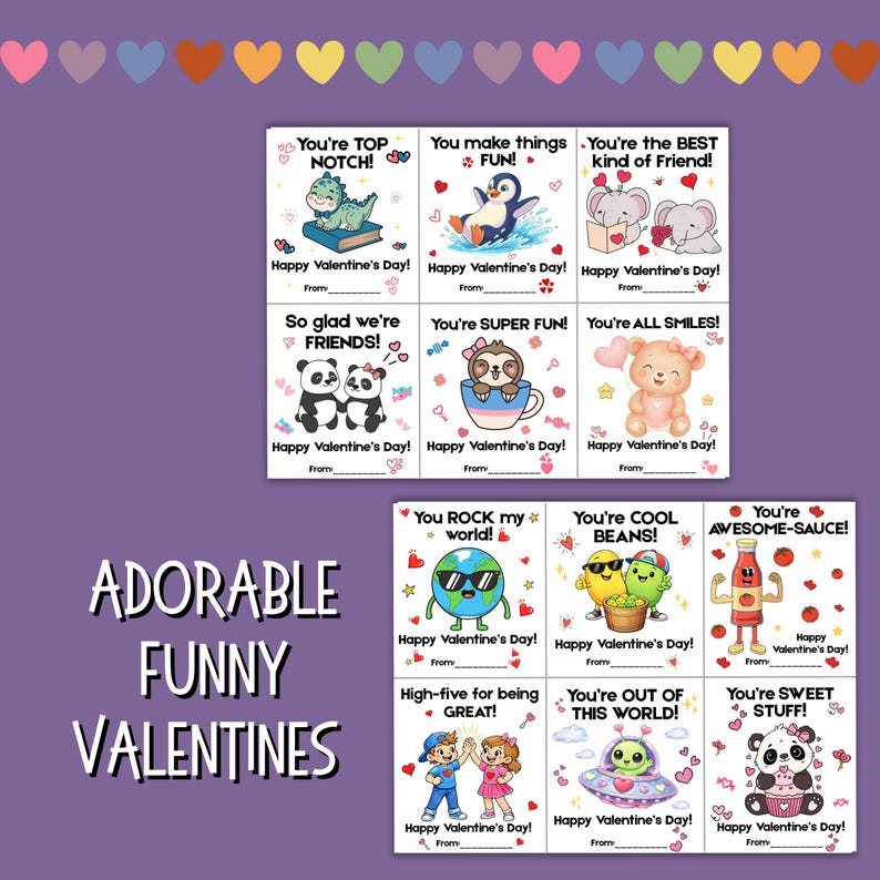 Printable Funny Kids Valentines | 48 Punny Valentine Cards for ...