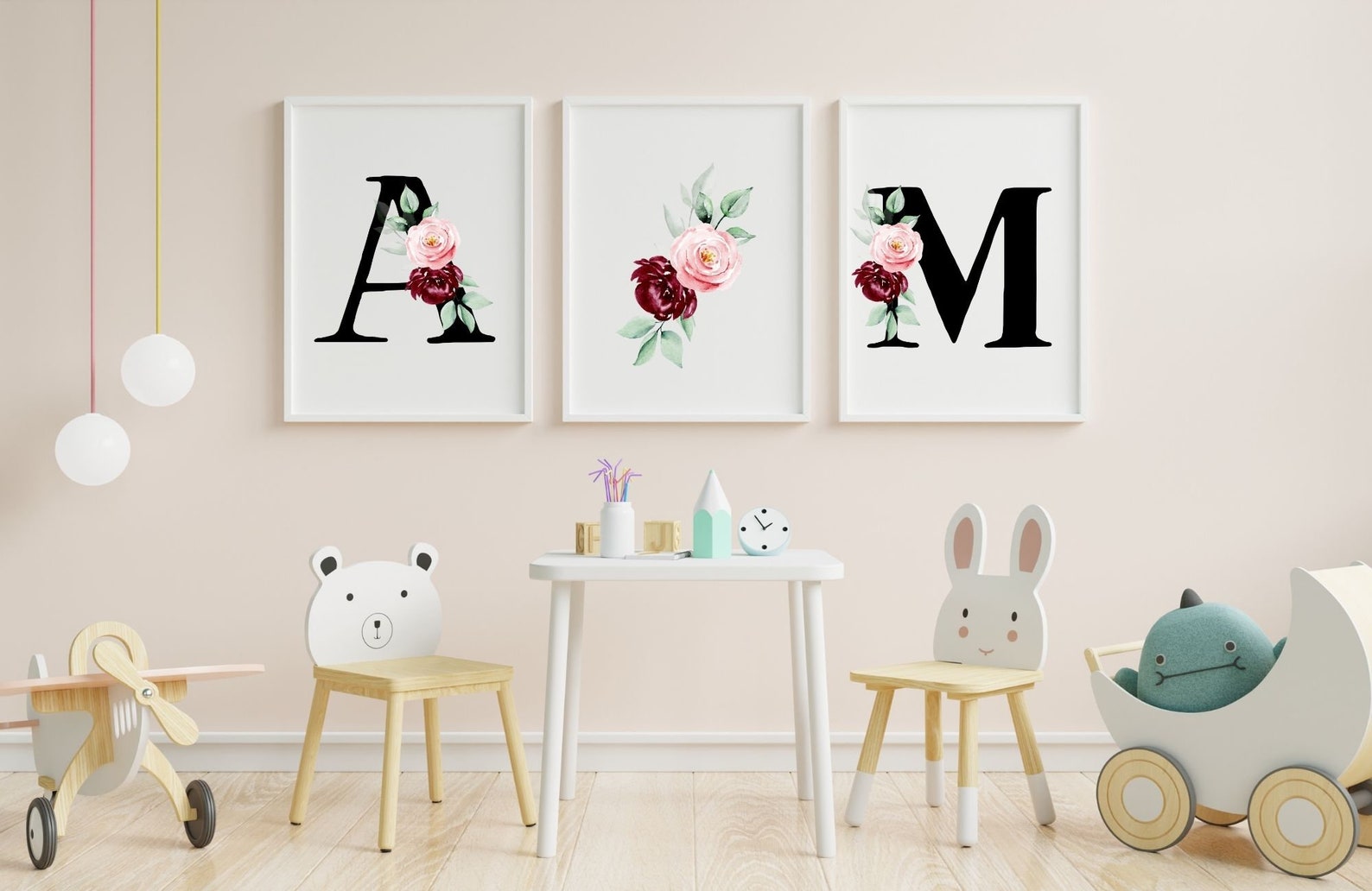 Floral Nursery Wall Decor Printable Baby Girl Nursery Decor, Floral ...