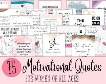 75 Printable Motivational Quotes for Women | Boss Babe Quotes for Inspiring Successful Women | Girl Boss| Office Wall Art | Motivational Art