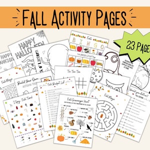 Fall Activity Pages for Kids | Printable Fall Activities | Fall ...