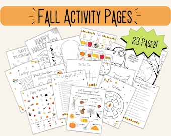 Fall Activity Pages for Kids | Printable Fall Activities | Fall Scavenger Hunt | Fall Coloring Pages | Build Your Own | Fall Kids Games