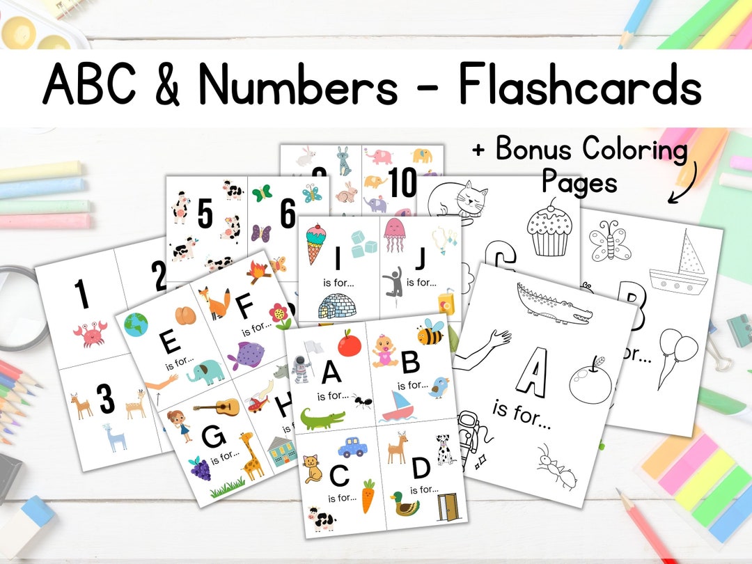 ABC Flashcards & Coloring Pages Alphabet Flashcards for Kids Number